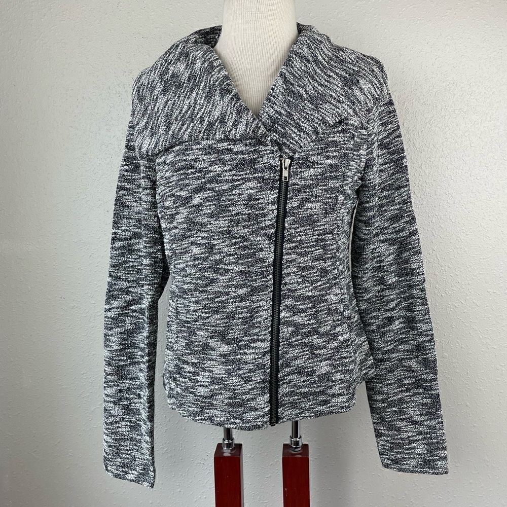 NWT Mystree Gray and Blacker Heather Full Zip Jacket Size M